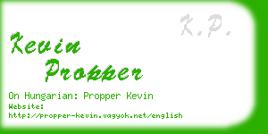 kevin propper business card